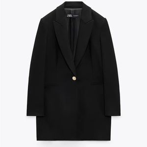 ZARA Single Button Long Fitted Blazer - Medium NWT